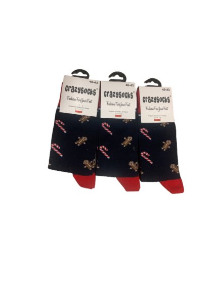 Ponožky veselé vánoční slabé pánské (40-43, 44-47) CRAZY SOCKS  DPP21442 (Velikost 40-43, Barva šedá)