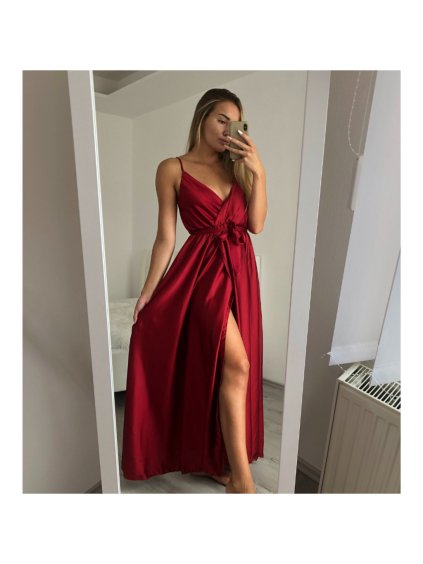 Šaty dlouhé letní saténové s páskem na ramínka dámské  (S/M ONE SIZE) ITALSKÁ MÓDA IMM22INFINITE/DUR (Velikost S/M/L, Barva béžová)