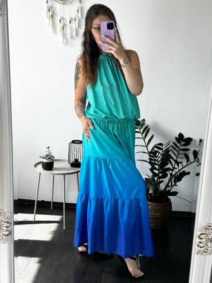 Šaty dlouhé bez rukávu dámské nadrozměr (XL/2XL ONE SIZE) POLSKÁ MÓDA PMLT22MARCELINA/DR (Velikost XL/2XL, Barva _barva viz foto)