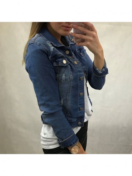 Bunda riflová denim krátká dámská (vel. s-xl) MISS JR MAM20Y003