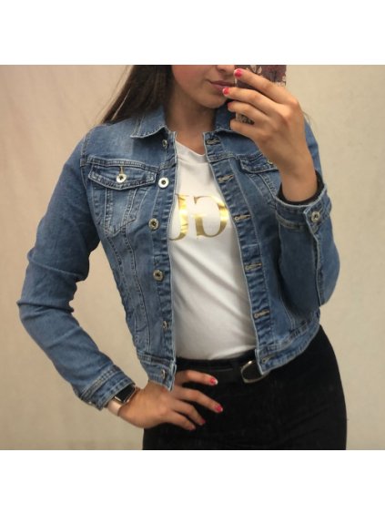 Bunda riflová krátká dámská (S-XXL) B.S. JEANS IM921S5912 (Velikost M, Barva modrá)