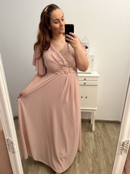 Šaty společenské elegantní šifonové krátký rukáv dámské nadrozměr (XL/2XL ONE SIZE) ITALSKÁ MÓDA IMM22ZO9014/DU (Velikost XL/2XL, Barva Černá)