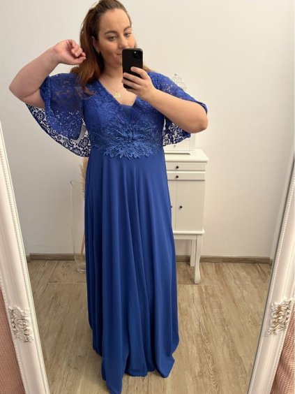 Šaty plesové dlouhé elegantní společenské krátký rukáv dámské nadrozměr (XL/2XL ONE SIZE) ITALSKÁ MÓDA IMM22PL80658/DU (Velikost XL/2XL, Barva Černá)