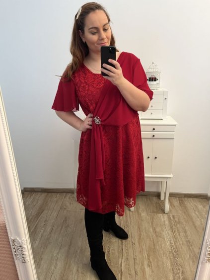 Šaty elegantní společenské  dámské nadrozměr (XL/2XL ONE SIZE) ITALSKÁ MÓDA IMH23VOLTERA/DU (Velikost XL/2XL, Barva Černá)