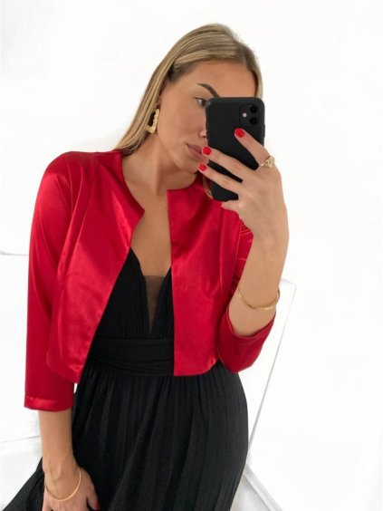 Bolerko elegantní dlouhý rukáv dámské (S/M ONE SIZE) ITALSKá MóDA IM9235170/DU (Velikost S/M/L, Barva Černá)