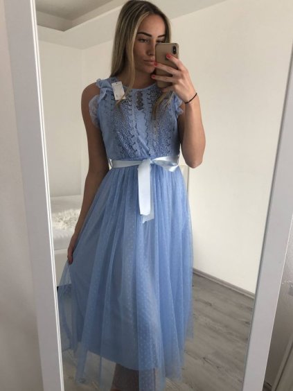 Šaty elegantní tylové krátké bez rukávu společenské dámské (S/M ONE SIZE) ITALSKÁ MÓDA IMM23FL9665/DU (Barva béžová)