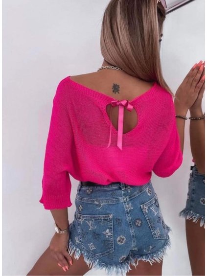 Svetr tenký dlouhý rukáv dámský (S/M ONE SIZE) ITALSKÁ MÓDA IMM22NM1236/DU (Velikost S/M/L, Barva Černá)