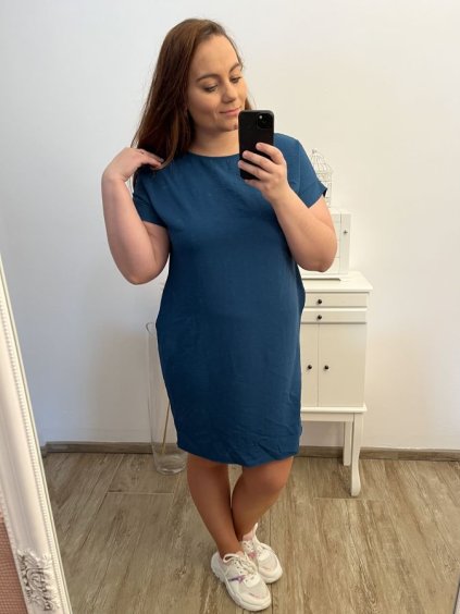 Šaty oversize krátký rukáv dámské nadrozměr (/L/XL/2XL ONE SIZE) ITALSKá MóDA IMC23081/DU (Velikost XL/2XL, Barva růžová fuchsiová)