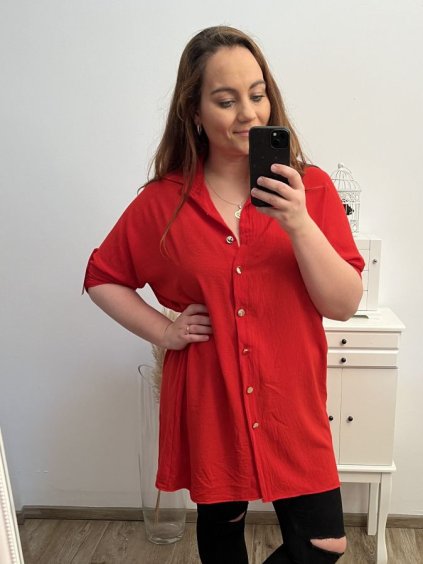 Košile dlouhý rukáv dámská nadrozměr (XL/2XL/3XL ONE SIZE) ITALSKá MóDA IM423105/DU (Velikost XL/2XL, Barva Černá)