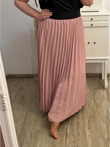 Sukně dlouhá skládaná dámská (L/XL ONE SIZE) ITALSKÁ MÓDA IM422002/DU (Velikost L/XL, Barva Černá)