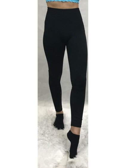 Legíny uzké širokým a vysokým pasem teplé thermo dámské bambus (m-4xl)  RUYIZ. RU-215 (Velikost M-XL, Barva Černá)