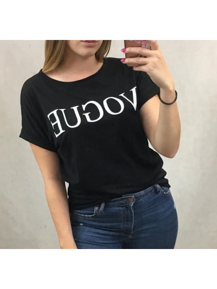 Tričko oversize krátky rukáv dámske Vogue (uni s/m/l) ITALSKÁ MÓDA IMD20509/DU (Velikost S/M/L, Barva bílá)