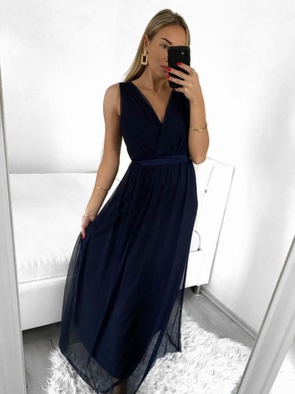 Šaty dlouhé společenské na ramínka dámské (S/M ONE SIZE) ITALSKÁ MÓDA IMPSH223677/DR (Velikost S/M/L, Barva červená)