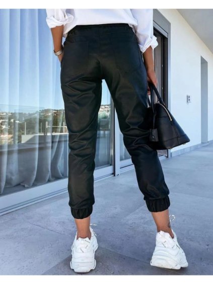 Kalhoty dlouhé koženkové dámské (S-XL) ITALSKÁ MÓDA IMWE2168871/DU (Velikost S, Barva Černá)