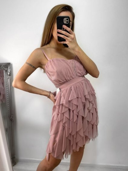 Šaty společenské tylové na ramínka dámské (S/M ONE SIZE) ITALSKá MóDA IM92311549/DUR (Velikost S/M/L, Barva bílá)