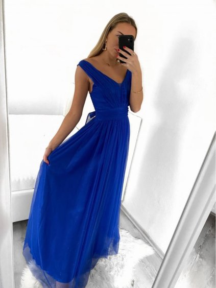 Šaty společenské dlouhé elegantní dámské (S/M ONE SIZE) ITALSKÁ MÓDA IM923MARINA/DU (Velikost S/M/L, Barva Černá)