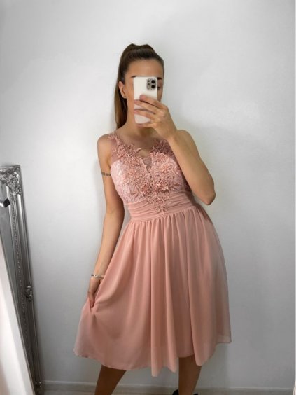 Šaty elegantní na ramínka dámské (S/M ONE SIZE) ITALSKÁ MÓDA IMPSH23658C/DU