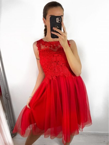 Šaty elegantní plesové bez rukávu krajka dámské (uni s/m) ITALSKá MóDA IM921BELLA/DU (Velikost S/M/L, Barva bílá)