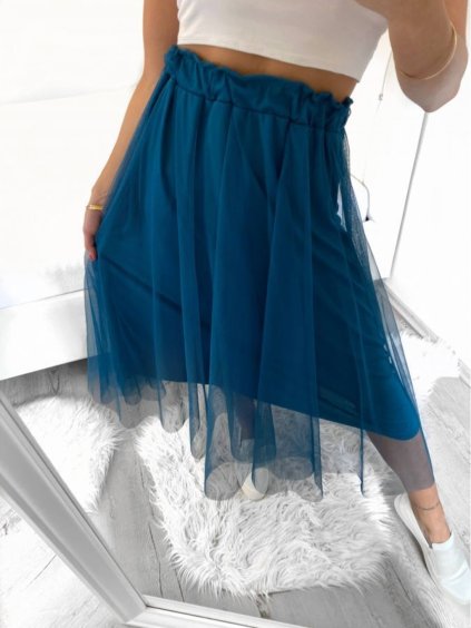 Sukně dlouhá tilová dámská (S/M ONE SIZE) ITALSKÁ MÓDA IMWA23096/DU (Velikost S/M/L, Barva béžová)