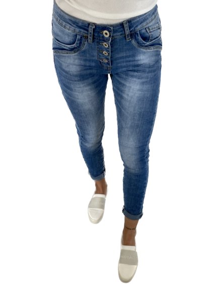 Rifle jeans baggy dlouhé dámské (XS-XL) JEWELLY JEW23JW6401/DU (Velikost XS, Barva světle modrá)