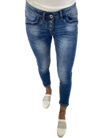 Rifle jeans baggy dlouhé dámské (XS-XL) JEWELLY JEW23JW6401/DU