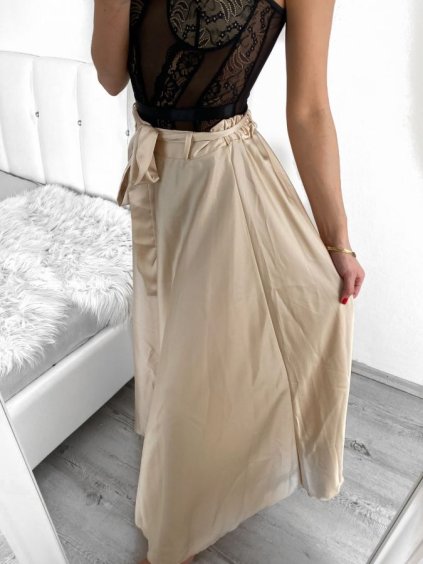 Sukně dlouhá dámská (S/M ONE SIZE) ITALSKá MODA IM323026/DU (Velikost S/M/L, Barva béžová)