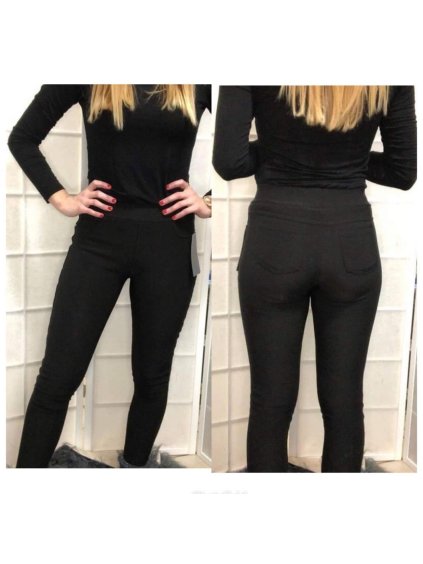 Legíny teplé dlouhé dámské (L-2XL) ELEVEK ELE229930-13 (Velikost L, Barva Černá)