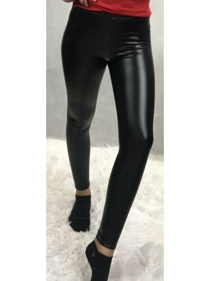 Legíny koženkové zateplené dlouhé dámské  (s-xl)  hello missM180 (Velikost L, Barva Černá)