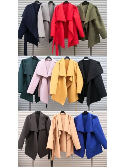 Kabát krátký flaušový dlouhý rukáv dámský (S/M ONE SIZE) ITALSKÁ MÓDA IMWY21494/DU (Velikost S/M/L, Barva Černá)