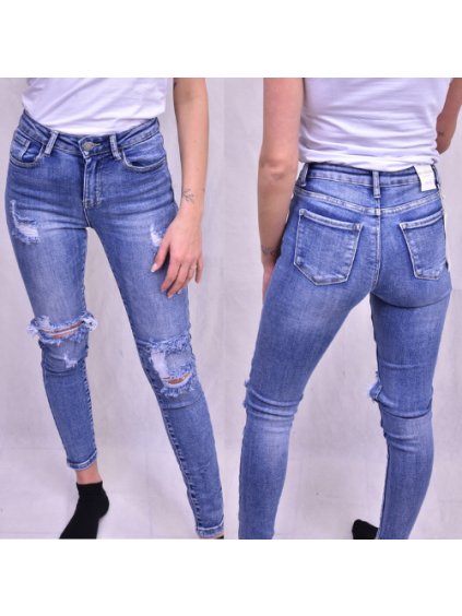Kalhoty rifle jeans dámské (XS-XL) RE-DRESS IMT20RE3601-A/DU (Velikost XS, Barva modrá)