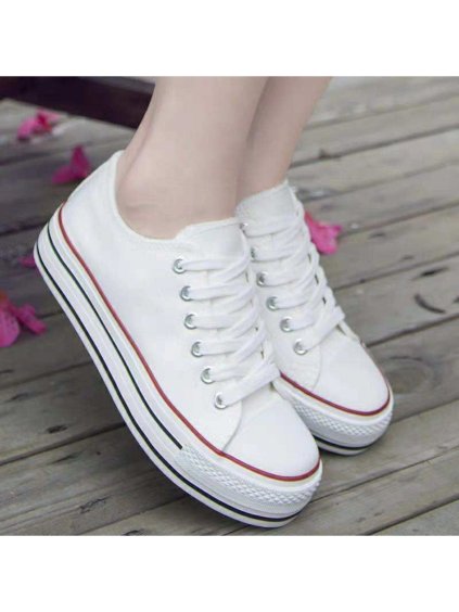 Tenisky na platformě dámské (36-41) WSHOES OBUV OB219245 (Velikost 36, Barva bílá)