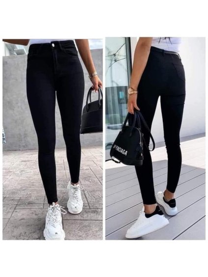 Rifle jeans dlouhé dámské nadrozměr (29-38) RE-DRESS RED23MS2760-13/DR (Velikost 29, Barva Černá)