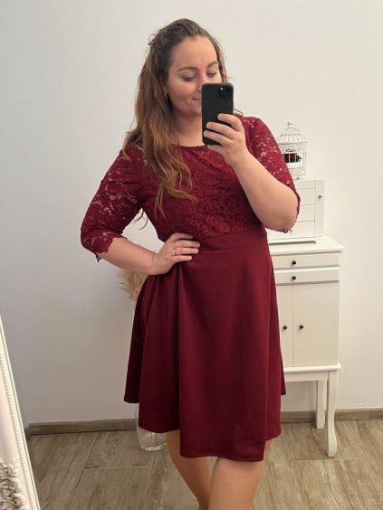 Elegantní šaty 3/4 rukáv dámské nadrozměr (XL/2XL/3XL ONE SIZE) ITALSKá MóDA IM423PALERMO/DUR (Velikost XL/2XL, Barva bílá)