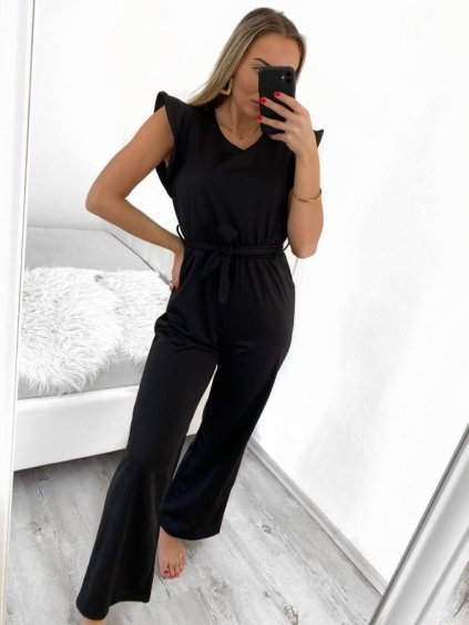 Overal dlouhý bez rukávu dámský (S/M ONE SIZE) ITALSKÁ MÓDA IMPGM2323023A/DU (Velikost S/M/L, Barva Černá)