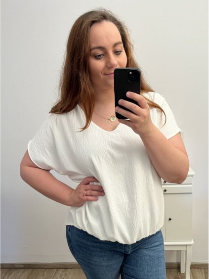 Tunika/halenka krátký rukáv dámská nadrozměr (2XL/3XL/4XL ONE SIZE) ITALSKÁ MÓDA IMD231458/DUR