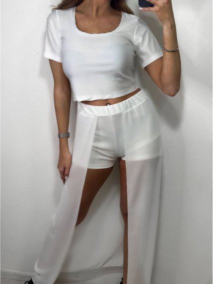 Sukně dlouhá dámská (S/M ONE SIZE) ITALSKÁ MÓDA IMPGM2311477/DU (Velikost S/M/L, Barva bílá)