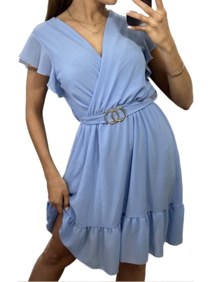 Šaty letní šifonové bez rukávů dámské (S/M ONE SIZE) ITALSKÁ MÓDA IMWP23001/DU (Velikost S/M/L, Barva zelená mintova)