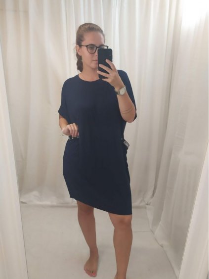 šaty oversize krátký rukáv dámská (XXL/5XL ONE SIZE) ITALSKá MóDA IM4211207/DR