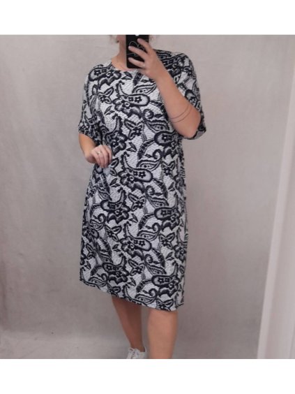 ŠATY KLASIK KRÁTKÝ RUKÁV DÁMSKÉ  (46-48-50-52-54-56-58-60)  Česká moda CRM22BLANKA/DR (Velikost 60, Barva _barva viz foto)