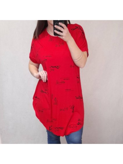 Tunika oversize krátký rukáv dámské (XL/2XL ONE SIZE) ITALSKÁ MÓDA IM422361/DR (Velikost XL/2XL, Barva Černá)