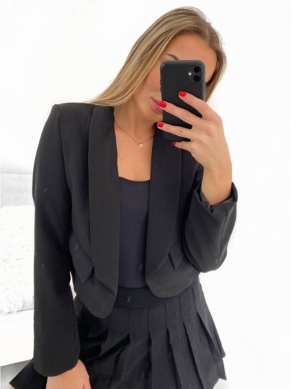 Sako dlouhý rukáv dámské (S/M ONE SIZE) ITALSKÁ MÓDA IMPLP2386440090/DU (Velikost S/M/L, Barva Černá)