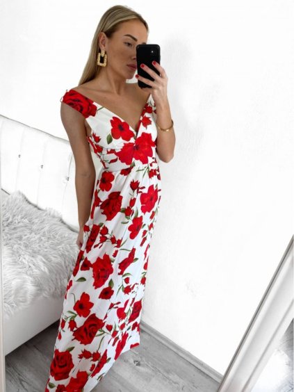 Šaty dlouhé elegantní bez rukávu dámské (S/M ONE SIZE) ITALSKá MODA IM323009-1/DU (Velikost S/M/L, Barva bílá)