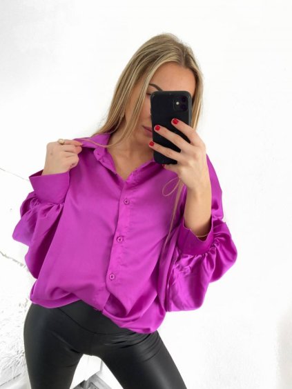 Košile elegantní oversize dlouhý rukáv dámská (S/M/L ONE SIZE) ITALSKÁ MÓDA IM9231012/DU (Velikost M/L, Barva bílá)