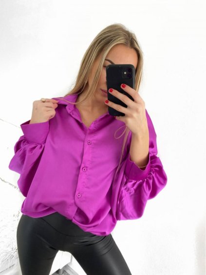 Košile elegantní oversize dlouhý rukáv dámská (S/M/L ONE SIZE) ITALSKÁ MÓDA IM9231012/DU (Velikost M/L, Barva bílá)