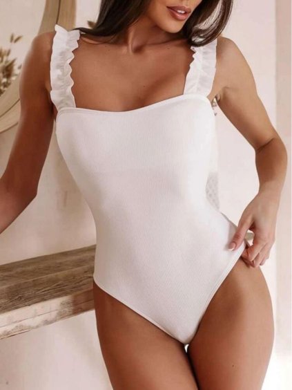 Tílko body dámské na ramínka dámské (S/M ONE SIZE) ITALSKá MóDA IMM23M13092/DU (Velikost S/M/L, Barva bílá)
