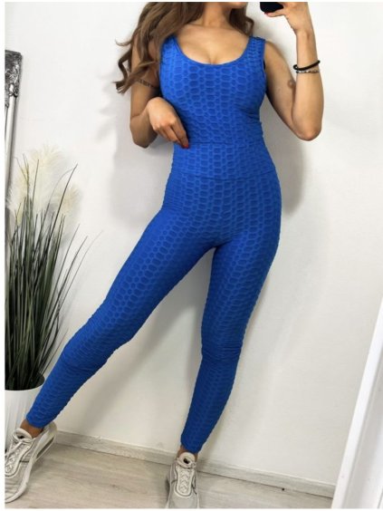 Souprava sportovní legíny a top dámská (S/M ONE SIZE) ITALSKÁ MÓDA IMWB23251/DU (Velikost S/M/L, Barva béžová)