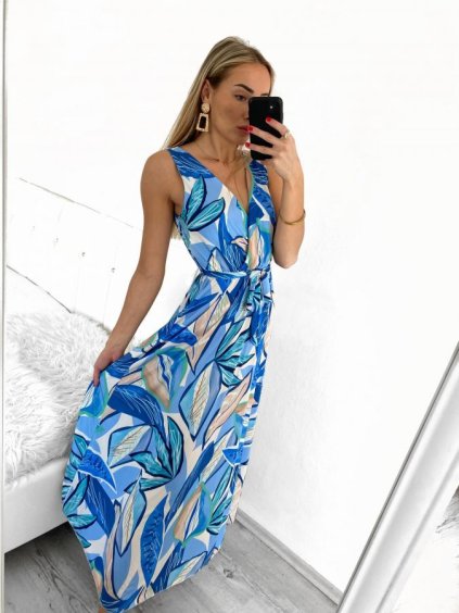 Šaty letní dlouhé na ramínka icecool dámské (S/M ONE SIZE) ITALSKÁ MÓDA IMM23M5602/DR (Velikost S/M/L, Barva bílá)