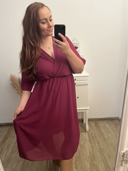 Šaty letní šifonové krátký rukáv dámská nadrozměr (2XL/3XL ONE SIZE) ITALSKÁ MÓDA IMWGM231413/DU (Velikost 2XL/3XL, Barva Černá)
