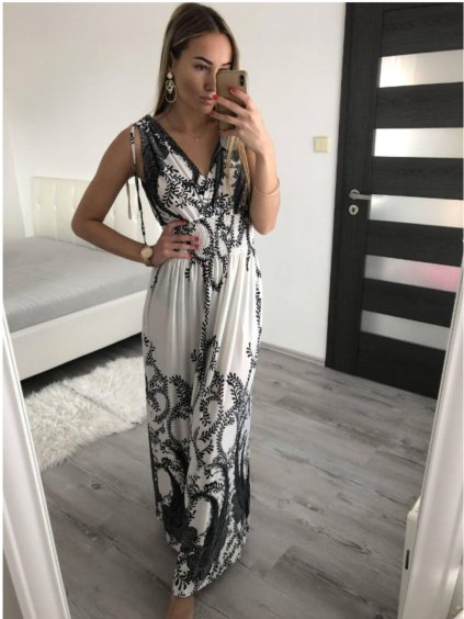 Šaty dlouhé letní icecool bez rukávu dámské (M/L, XL/XXL) ITALSKÁ MODA ainuosi IMB239903/DUR (Velikost M/L, Barva bílá)