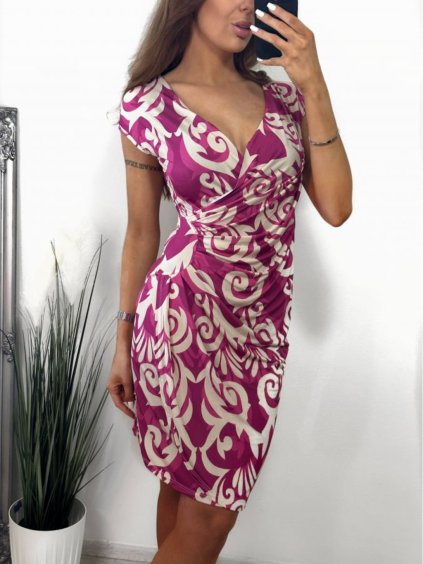 Šaty krátké letní icecool bez rukávů dámské (S/M ONE SIZE) ITALSKÁ MÓDA IMM23177/DU (Velikost S/M/L, Barva hnědá)